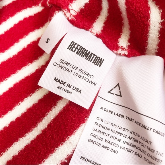 Reformation Red and White Amelie Dress Sz S - Picture 4 of 8